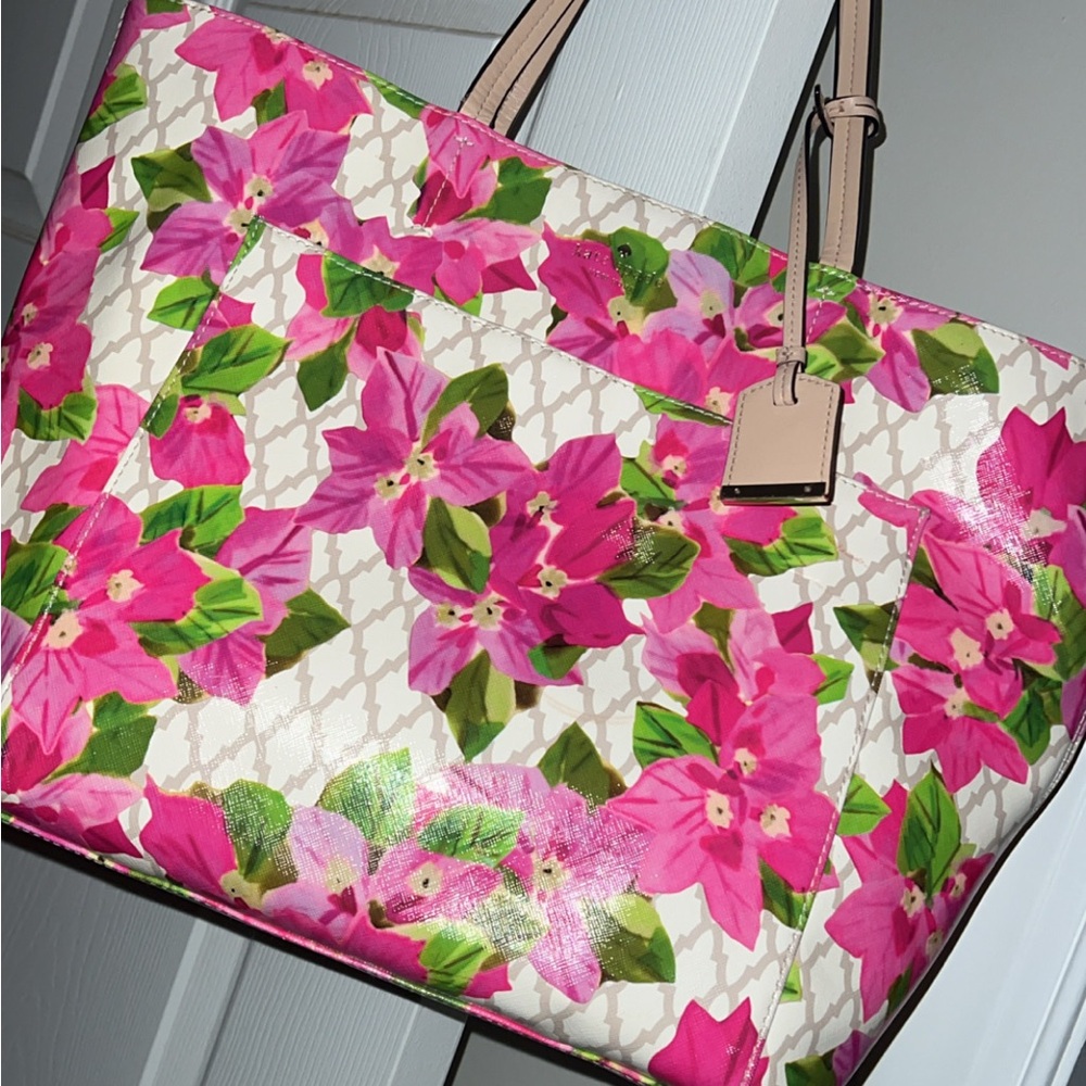 Kate Spade Pink and Green Floral Tote - Picture 3 of 8